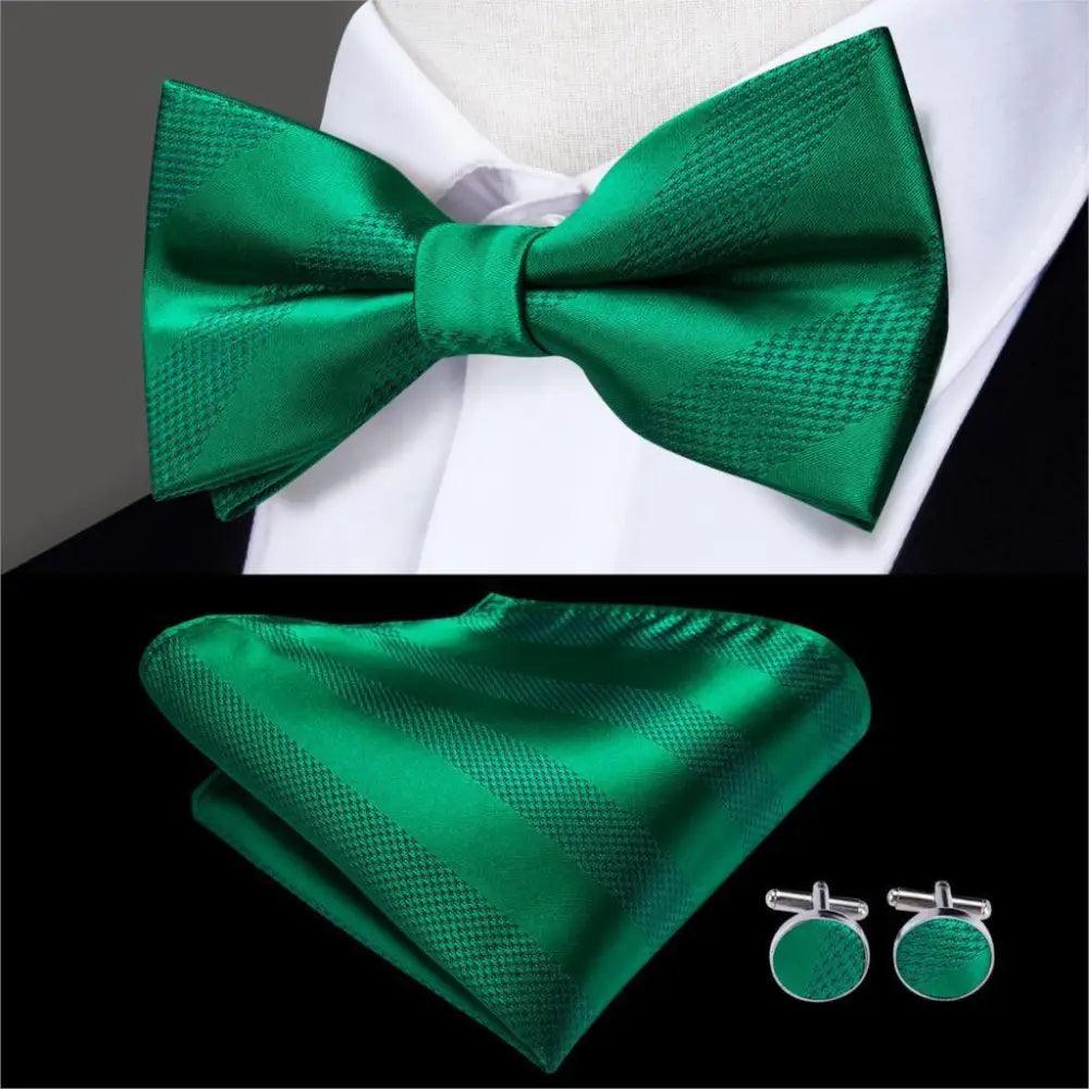 Nœuds papillons de luxe en soie beige motif papillon pour hommes, ensemble de boutons de manchette élégant, idéal pour mariage, smoking, bal de fin d'année