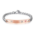 Bracelet Luxe Couple Titane Acier Alliage Roi Reine Pendentif Alliage Lettre Amant Bracelet Attraction Distance Relation Couple Bracelet Pour Hommes Femmes Bracelets Assortis Chaîne Maillons Élégants Bracelets