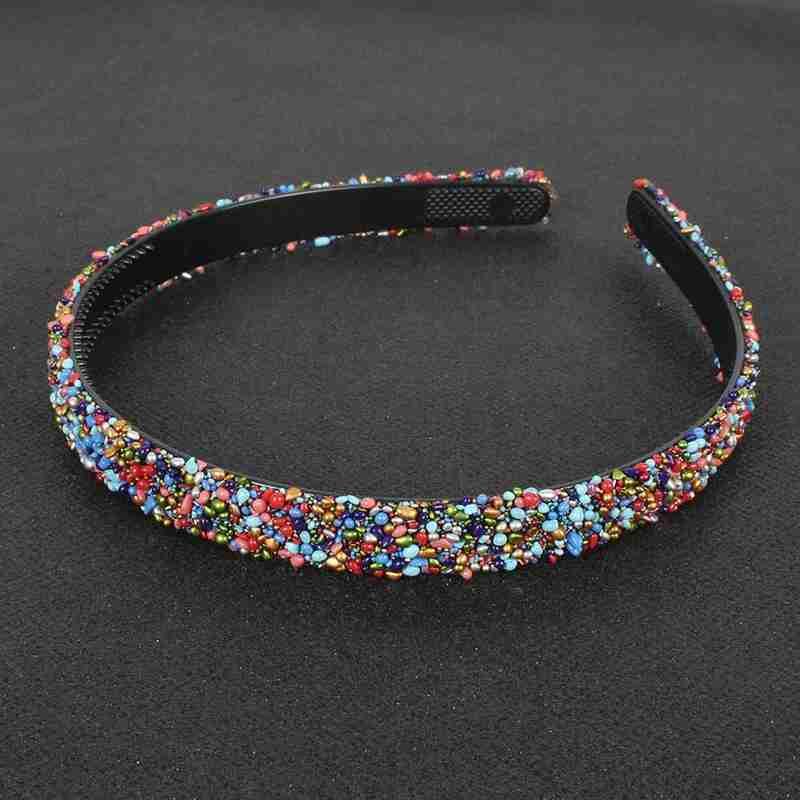 Bandeaux de luxe en cristal perle et strass pour femmes - Accessoires de mode pour cheveux, coiffe rembourrée, bandeaux brillants, cerceau à cheveux magnifique pour femmes