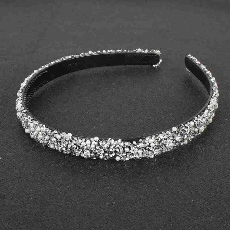 Bandeaux de luxe en cristal perle et strass pour femmes - Accessoires de mode pour cheveux, coiffe rembourrée, bandeaux brillants, cerceau à cheveux magnifique pour femmes
