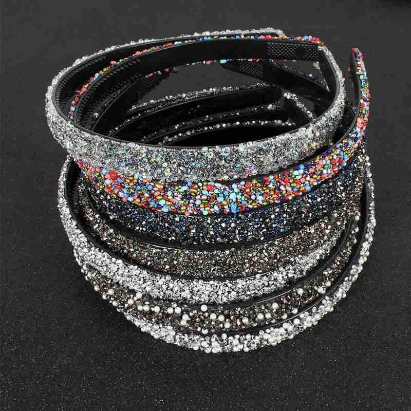 Bandeaux de luxe en cristal perle et strass pour femmes - Accessoires de mode pour cheveux, coiffe rembourrée, bandeaux brillants, cerceau à cheveux magnifique pour femmes