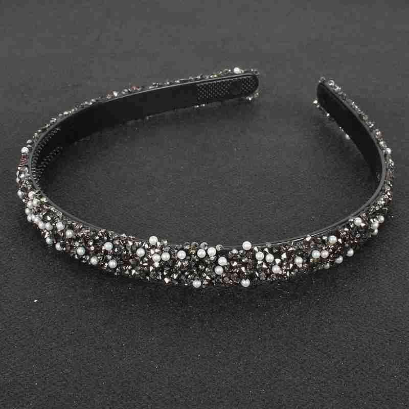 Bandeaux de luxe en cristal perle et strass pour femmes - Accessoires de mode pour cheveux, coiffe rembourrée, bandeaux brillants, cerceau à cheveux magnifique pour femmes