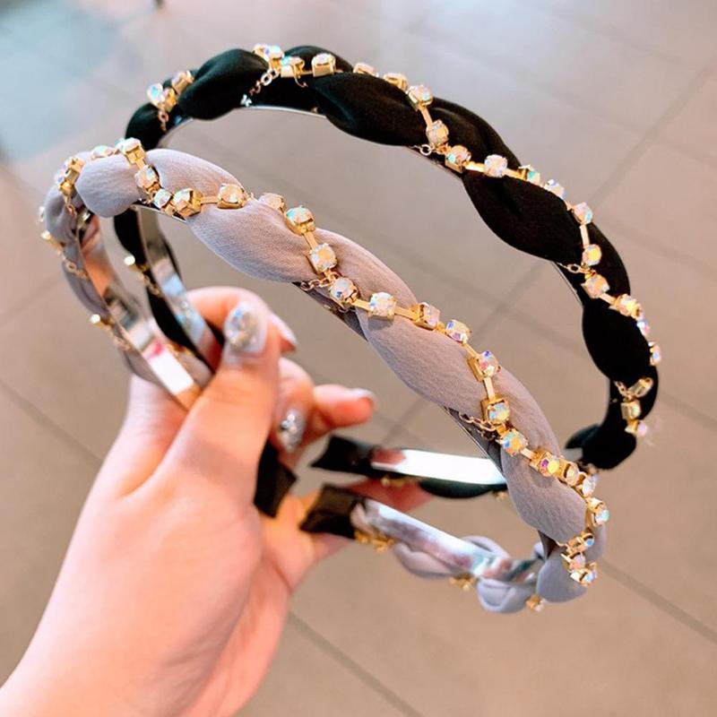 Bandeaux de luxe en strass cristal en forme de croix pour filles et femmes, coiffure élégante en mousseline, bandeaux coréens, cerceau, nouveaux accessoires de cheveux magnifiques pour femmes