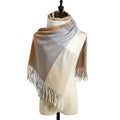 Écharpe de luxe, mode automne-hiver, douce et chaude, à carreaux, hijabs colorés, châles en cachemire, bandana doux et chaud, écharpes légères pour femmes, écharpe élégante, écharpe en laine douce élégante à pompons pour femmes