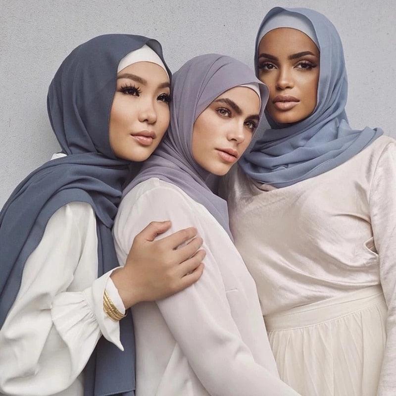 Écharpe de luxe en mousseline unie longue et douce, châle, foulard léger, foulard instantané prêt à porter, élégant foulard hijab, châle musulman, hijabs islamiques, foulard arabe pour femmes