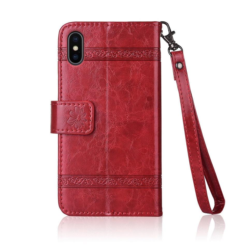 Étui portefeuille de luxe en cuir pour iPhone 11 13 12 Pro 12Mini, étui de téléphone avec porte-cartes en cuir de qualité supérieure pour iPhone 11 Pro, étui portefeuille en cuir à rabat avec support et porte-cartes