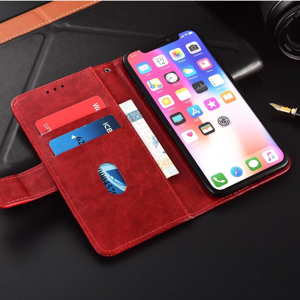 Étui portefeuille de luxe en cuir pour iPhone 11 13 12 Pro 12Mini, étui de téléphone avec porte-cartes en cuir de qualité supérieure pour iPhone 11 Pro, étui portefeuille en cuir à rabat avec support et porte-cartes