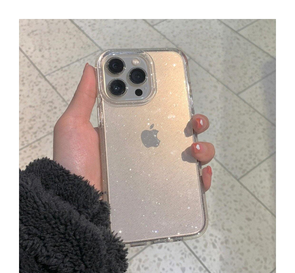 Étui Transparent à Paillettes de Luxe pour IPhone 14 13 12 11 Pro Max Mini X XS Max XR, Coque en Silicone Mignon Brillant Antichoc, Housse de Protection Rigide Antichoc Pour iPhone