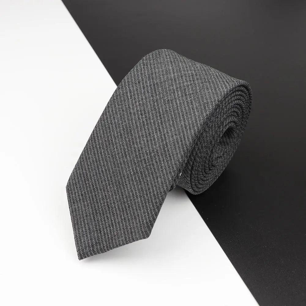 Cravate en Laine Fine Noire Grise de Haute Qualité pour Hommes, Réunion d'Affaires, Design Tendance, Excellent Cadeau pour Hommes