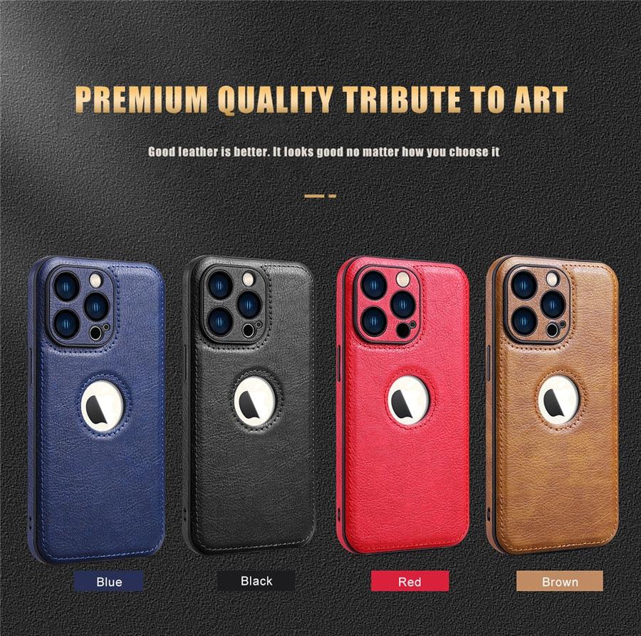 Étui en Cuir de Luxe pour iPhone 14 13 12 11 Pro MAX XS XR 7 8 Plus Coque de Téléphone Classique en Silicone Étui en Cuir Fin Flexible Doux au Toucher Housse en Cuir PU de Luxe pour Homme Étuis de Téléphone Complets Durables Anti-Rayures