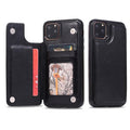 Étui en cuir de luxe pour iPhone 14 12 13 Mini 11 Pro XR XS Max 6 6s 7 8 Plus 5 5s, portefeuille, fente pour cartes de téléphone, étui à rabat en cuir PU avec béquille, fentes pour cartes, double fermoir magnétique, étui antichoc durable pour iPhone