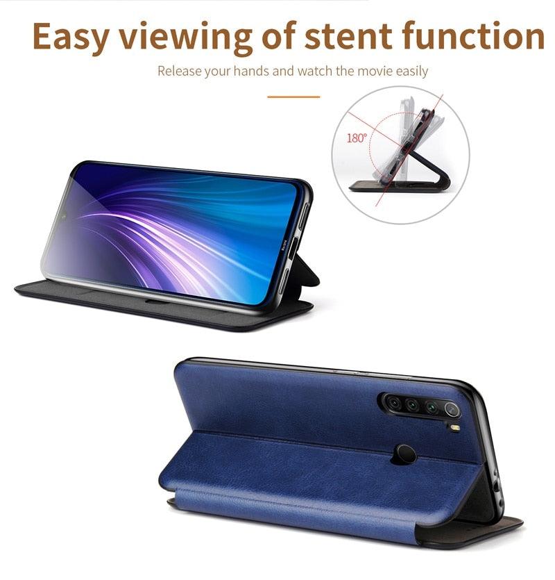 Étui portefeuille à rabat en cuir de luxe pour Xiaomi Redmi Note 9 9S 10 5G 10S 11 11S 8 Pro 8T 7 + Plus, coque portefeuille pour Redmi 7A 6 6A 9 9A 9C 9T en cuir durable