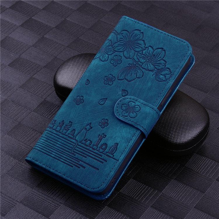 Étui portefeuille en cuir de luxe pour iPhone 14 13 Pro Max 11 12 Mini XR X XS Max avec support magnétique et porte-cartes en cuir PU, étui antichoc et élégant avec protection contre les chutes
