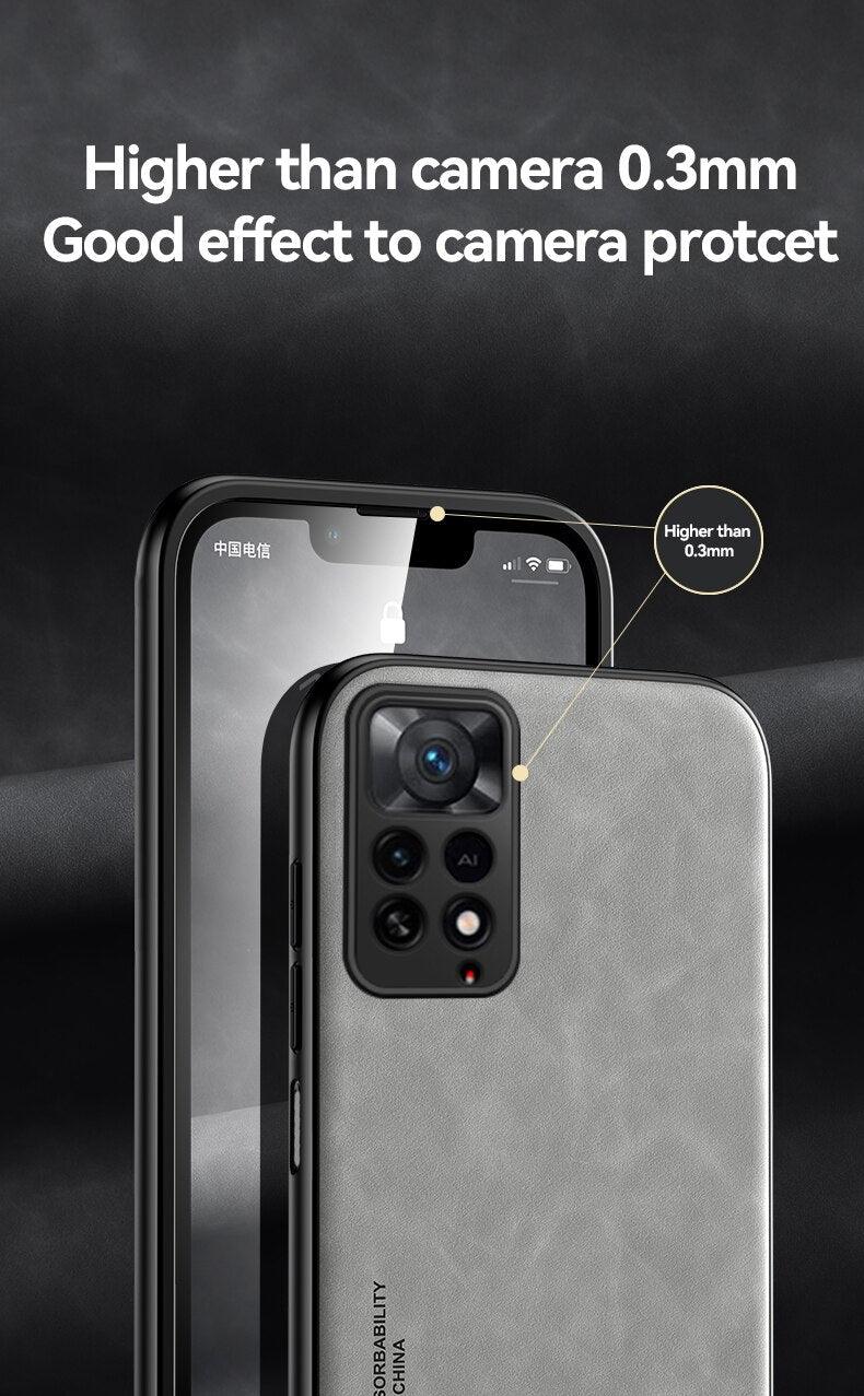 Étui en cuir de luxe magnétique pour Xiaomi Redmi Note 11 10 9 11E Pro 11S 10S 12 12X 10C POCO X3 NFC Pro F3, coques avec plaque métallique, coque arrière en cuir de qualité supérieure, étui de téléphone portable souple, ultra fin, anti-rayures
