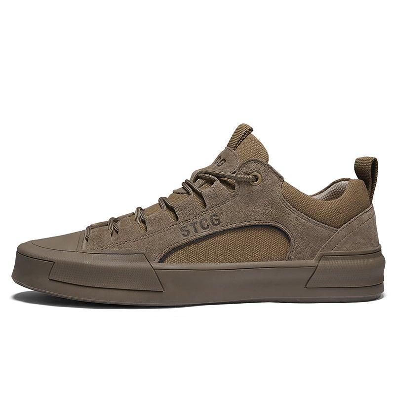 Baskets montantes de luxe en cuir pour homme, chaussures décontractées en toile pour homme, faites à la main, pour la marche, confortables et au design moderne