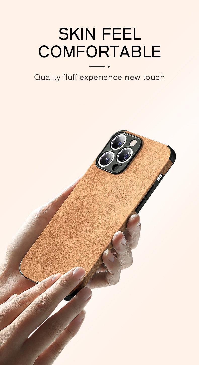 Étui de luxe en cuir pour iPhone 14 13 12 11 Pro Max Mini X XS XR 7 8 Plus SE Coque en silicone souple de couleur unie en cuir PU Coque mince de luxe classique antidérapante anti-rayures Étuis de protection complets pour téléphone