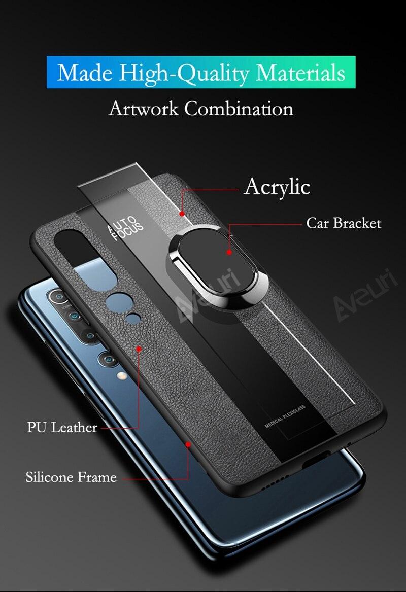 Étui de téléphone en cuir de luxe pour Xiaomi Mi 11i 9T 10T 11T Pro 11 Lite Redmi Note 9S 7 8 9 10 Pro 8T, étui de protection en cuir pour téléphone portable avec anneau rotatif à 360°, bicolore vintage et durable