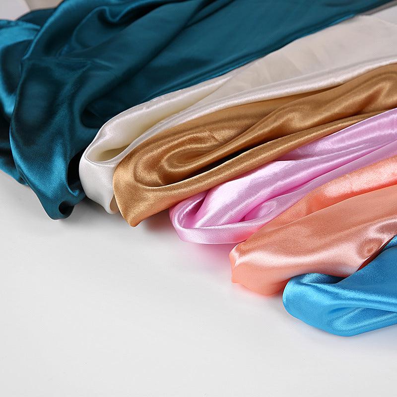 Foulards en soie carrés longs et doux de luxe, foulard léger et élégant en satin de soie douce, écharpe hijab, châles en soie soyeux pour femmes, bandeau pour cheveux, 90*90cm