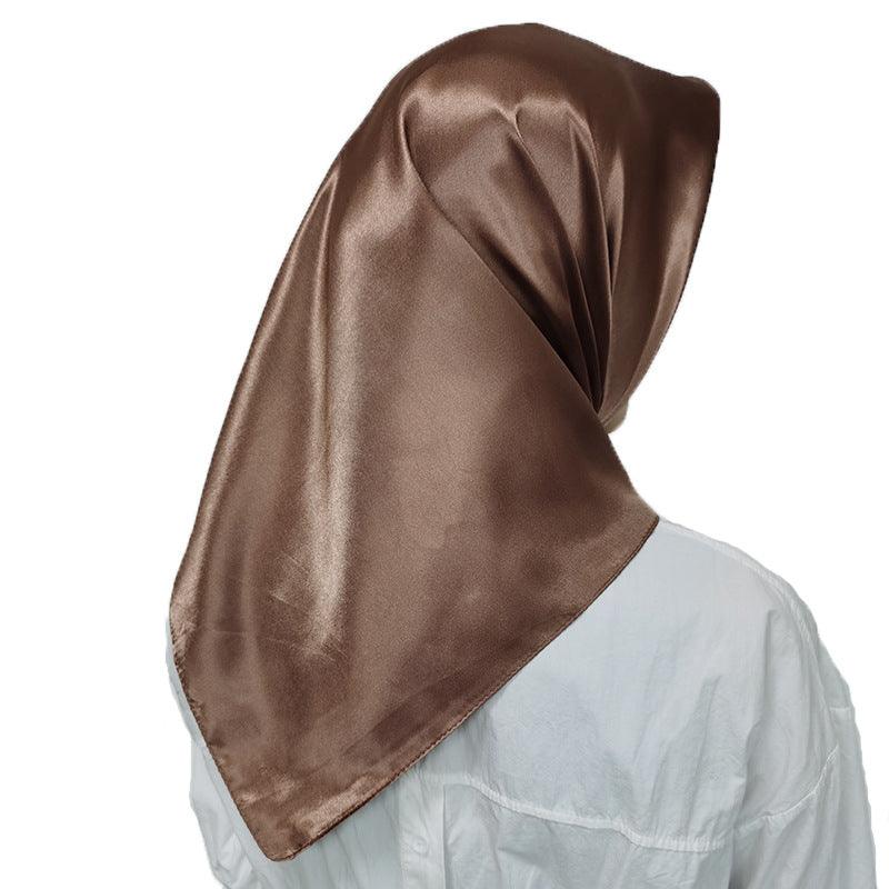 Foulards en soie carrés longs et doux de luxe, foulard léger et élégant en satin de soie douce, écharpe hijab, châles en soie soyeux pour femmes, bandeau pour cheveux, 90*90cm