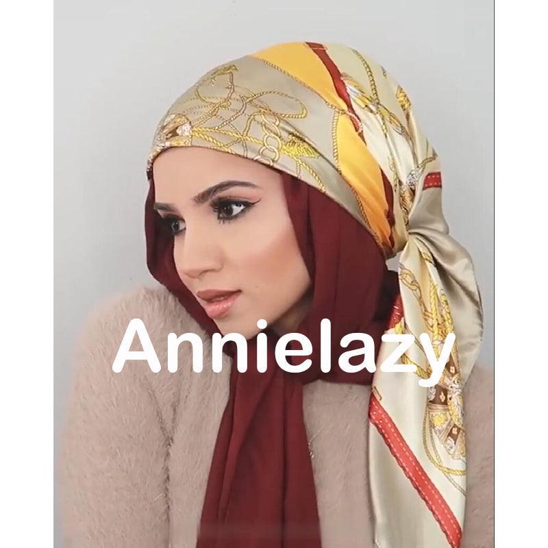 Foulards en soie carrés longs et doux de luxe, foulard léger et élégant en satin de soie douce, écharpe hijab, châles en soie soyeux pour femmes, bandeau pour cheveux, 90*90cm