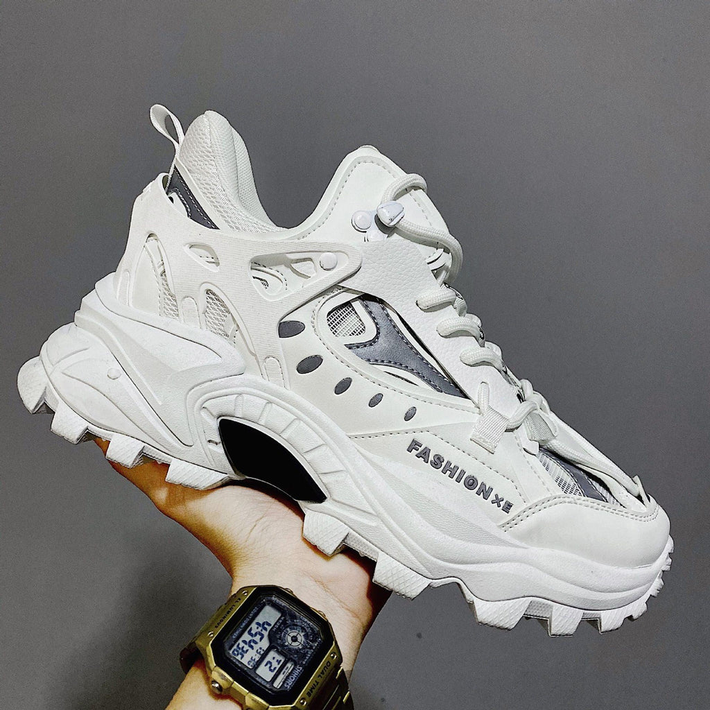 Baskets de luxe pour hommes, baskets blanches, baskets homme haute couture confortables, baskets mode respirantes, chaussures de sport décontractées absorption des chocs pour la course.