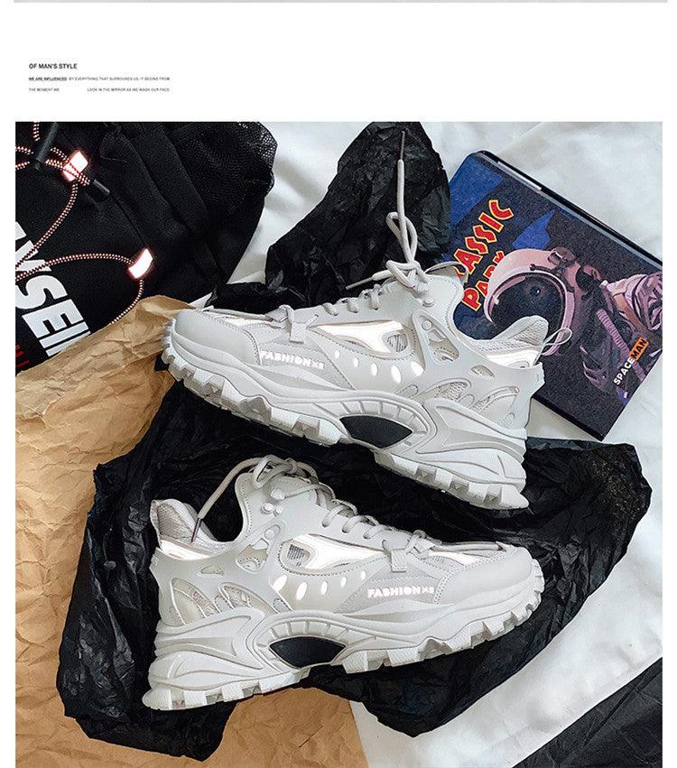 Baskets de luxe pour hommes, baskets blanches, baskets homme haute couture confortables, baskets mode respirantes, chaussures de sport décontractées absorption des chocs pour la course.
