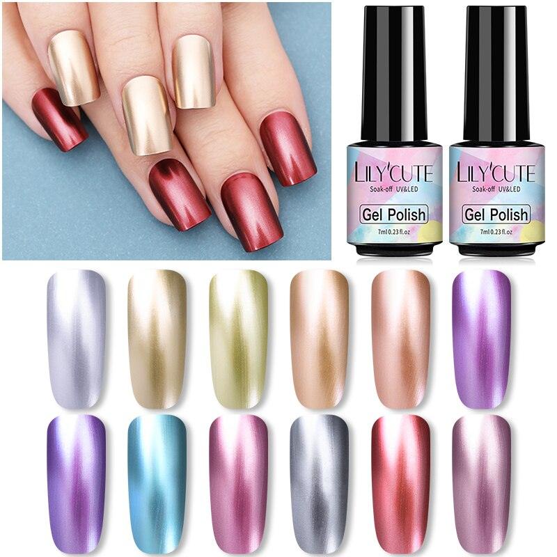 Vernis à ongles métallique de luxe pour femmes Argent Rose Permanent Gel UV Laque à ongles Élégant Effet métal de luxe Plus de couleurs pour les filles