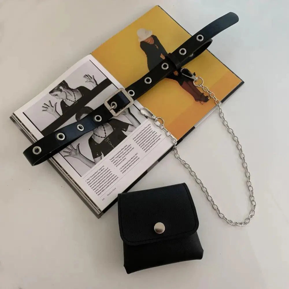 Sac Banane Luxe en Similicuir pour Femmes, Sac Ceinture Simple, Petite Sacoche Banane à Main avec Chaîne, Sac de Voyage Élégant pour Femmes