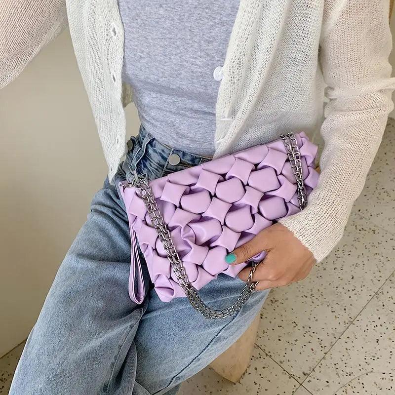 Sacs à main de luxe, pochettes et sacs à bandoulière pour femmes et filles, sac à bandoulière en cuir de marque avec chaîne en métal