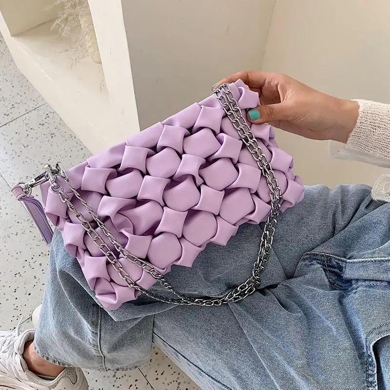 Sacs à main de luxe, pochettes et sacs à bandoulière pour femmes et filles, sac à bandoulière en cuir de marque avec chaîne en métal