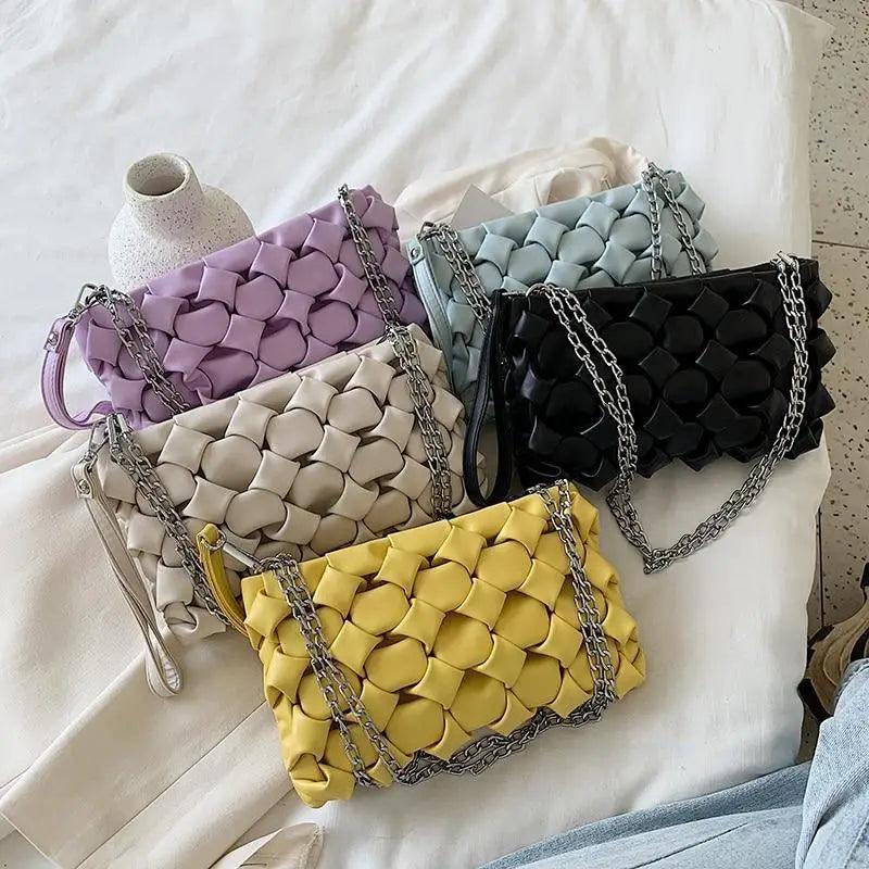 Sacs à main de luxe, pochettes et sacs à bandoulière pour femmes et filles, sac à bandoulière en cuir de marque avec chaîne en métal