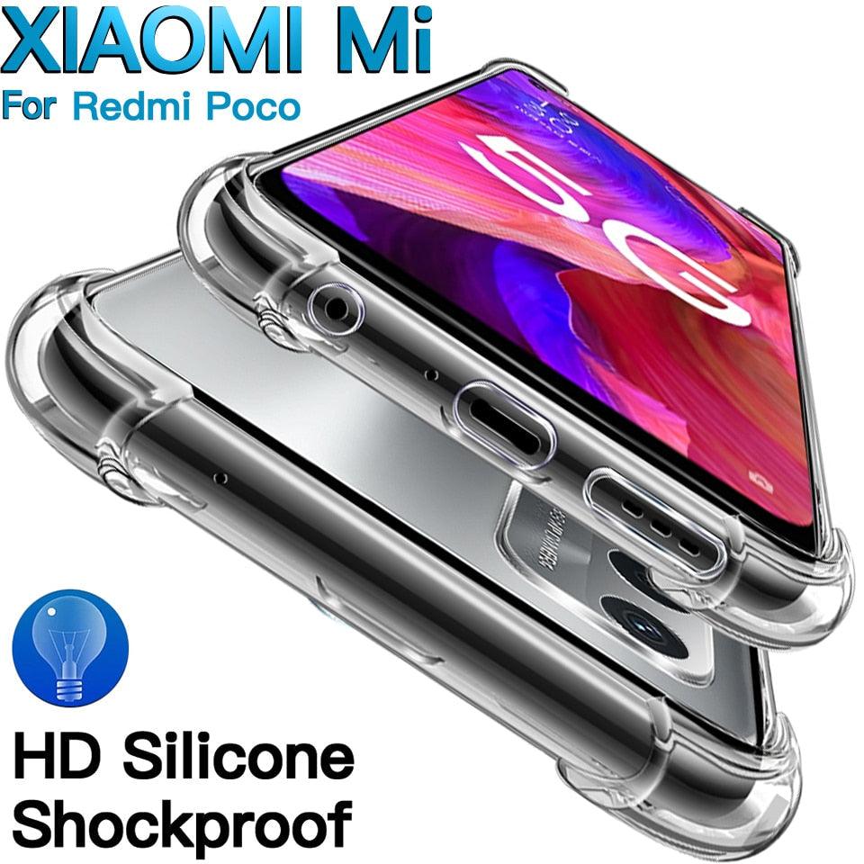 Coque de Luxe en Silicone pour Étui Transparent Xiaomi Mi Redmi Note 11 Pro 7 8 9 10 9s 10s 11s Poco F3 M3 M4 X3 X4 Pro 12 11t 12x Antichoc Mince Souple Transparent Étui de Protection Flexible pour Téléphone Portable