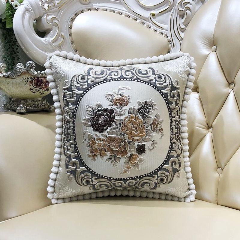 Taie d'oreiller de luxe pour canapé, coussins de salon, dossier de chevet, style aristocratique classique européen, jeté respirant, housse de grand oreiller légère