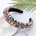 Serre-têtes rembourrés de luxe scintillants en strass, bandeaux à cheveux larges entièrement en cristal, couvre-chef blanc magnifique, accessoires pour cheveux pour femmes