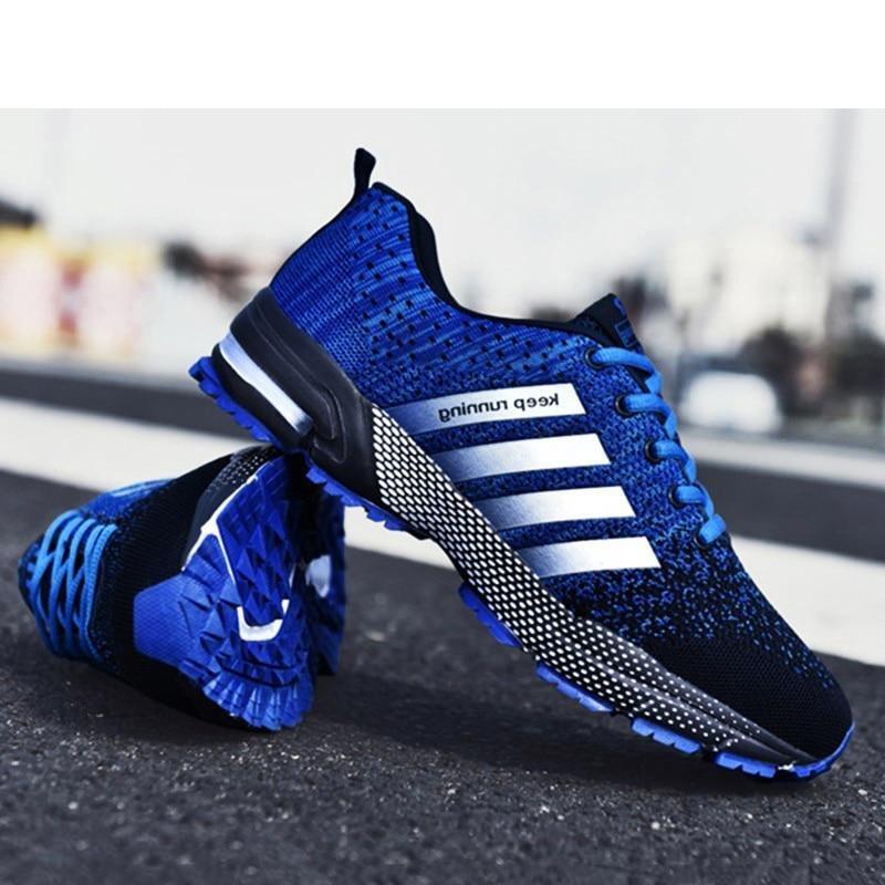 Baskets de sport de luxe pour hommes en maille respirante, chaussures décontractées pour hommes, confortables, antidérapantes, absorbant les chocs, légères, pour la marche en extérieur et la course à pied.