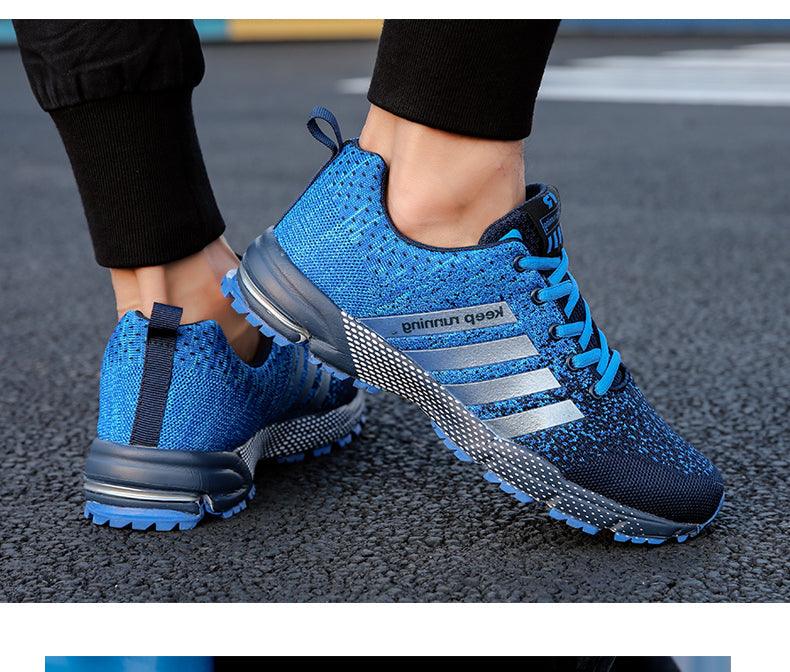 Baskets de sport de luxe pour hommes en maille respirante, chaussures décontractées pour hommes, confortables, antidérapantes, absorbant les chocs, légères, pour la marche en extérieur et la course à pied.