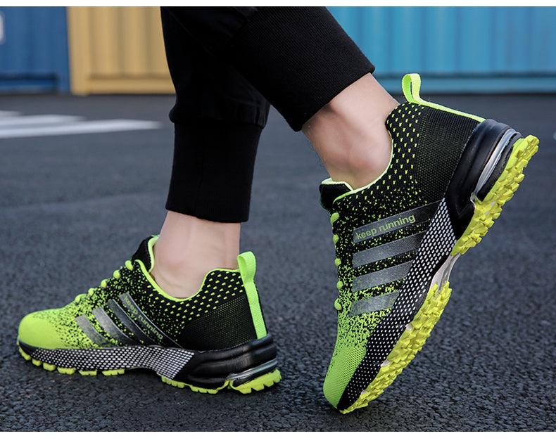 Baskets de sport de luxe pour hommes en maille respirante, chaussures décontractées pour hommes, confortables, antidérapantes, absorbant les chocs, légères, pour la marche en extérieur et la course à pied.