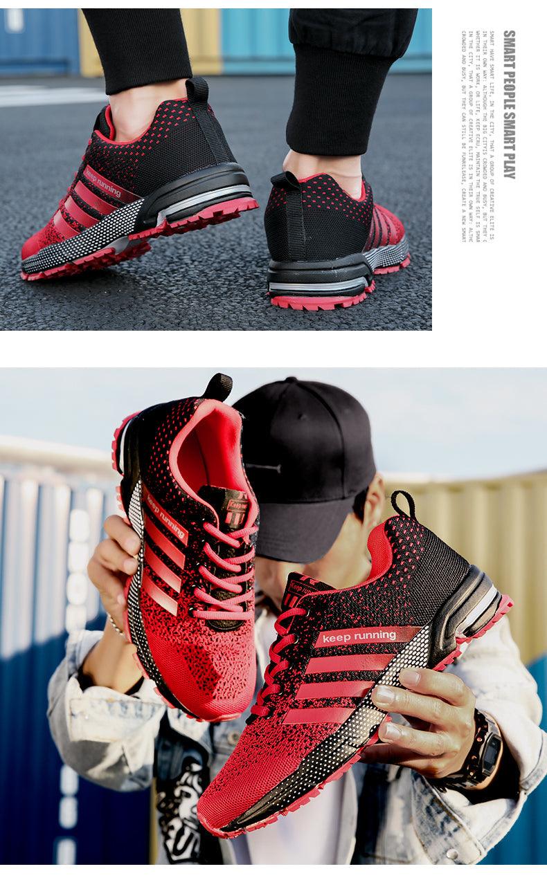 Baskets de sport de luxe pour hommes en maille respirante, chaussures décontractées pour hommes, confortables, antidérapantes, absorbant les chocs, légères, pour la marche en extérieur et la course à pied.