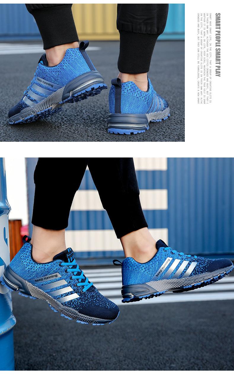 Baskets de sport de luxe pour hommes en maille respirante, chaussures décontractées pour hommes, confortables, antidérapantes, absorbant les chocs, légères, pour la marche en extérieur et la course à pied.