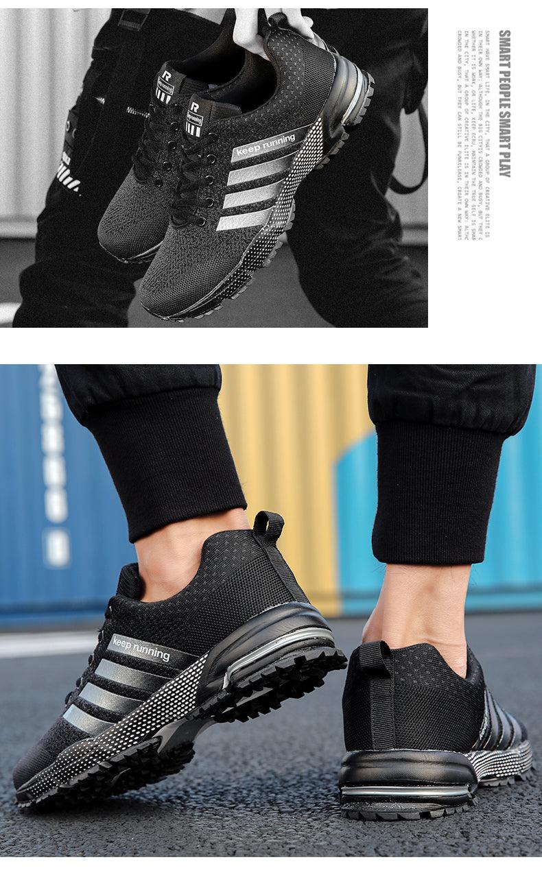 Baskets de sport de luxe pour hommes en maille respirante, chaussures décontractées pour hommes, confortables, antidérapantes, absorbant les chocs, légères, pour la marche en extérieur et la course à pied.