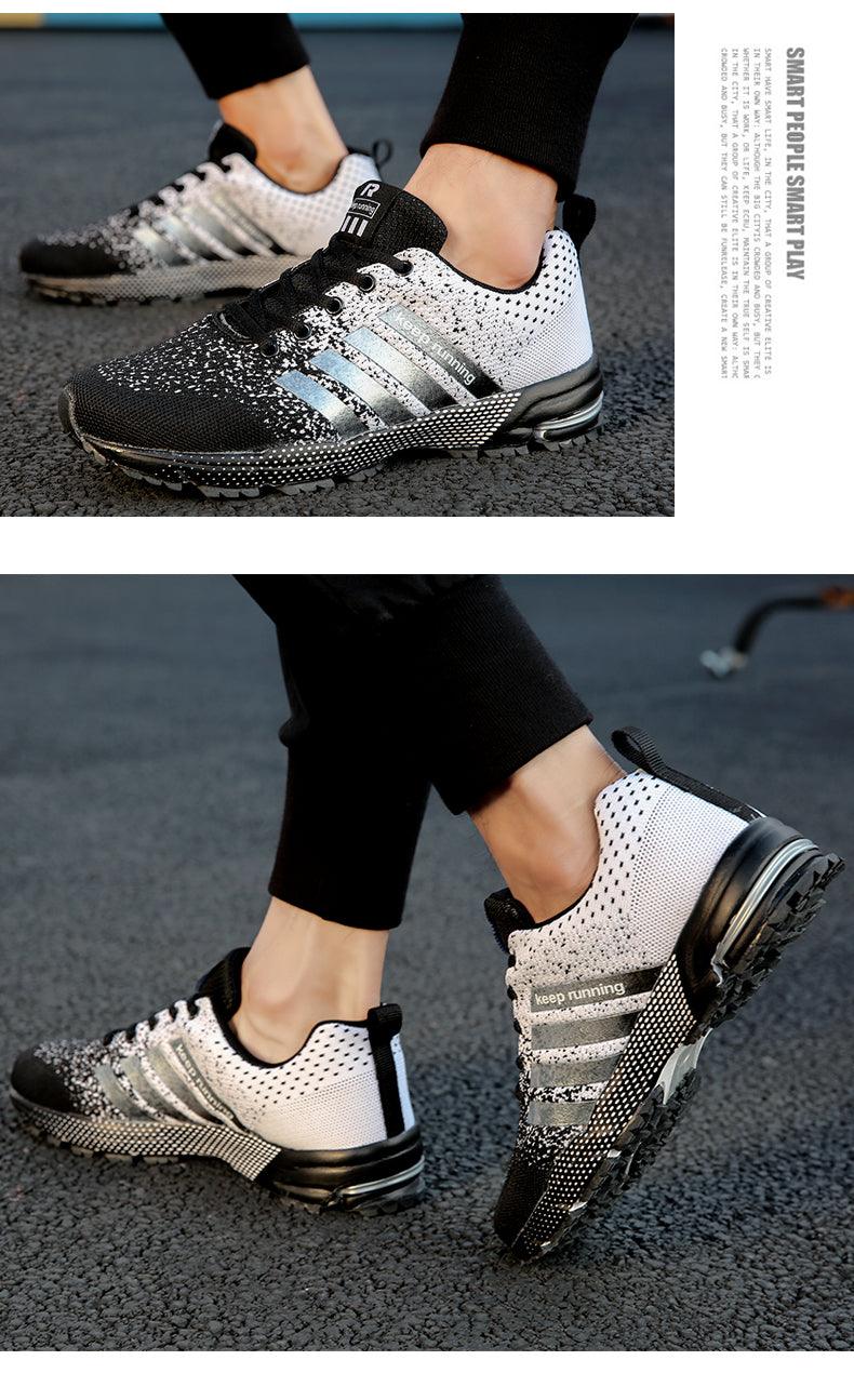 Baskets de sport de luxe pour hommes en maille respirante, chaussures décontractées pour hommes, confortables, antidérapantes, absorbant les chocs, légères, pour la marche en extérieur et la course à pied.