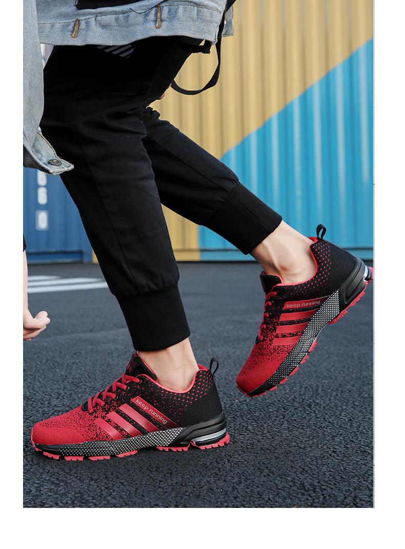 Baskets de sport de luxe pour hommes en maille respirante, chaussures décontractées pour hommes, confortables, antidérapantes, absorbant les chocs, légères, pour la marche en extérieur et la course à pied.