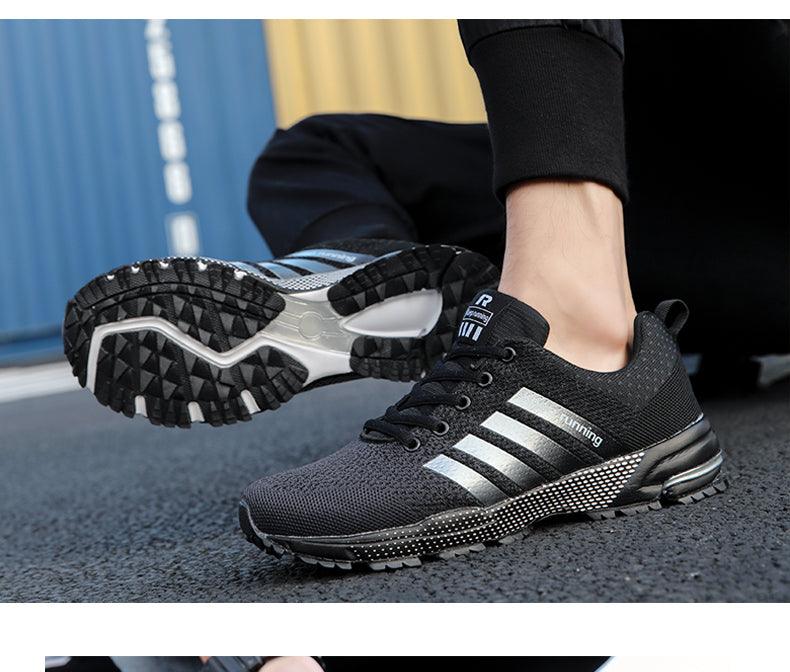 Baskets de sport de luxe pour hommes en maille respirante, chaussures décontractées pour hommes, confortables, antidérapantes, absorbant les chocs, légères, pour la marche en extérieur et la course à pied.