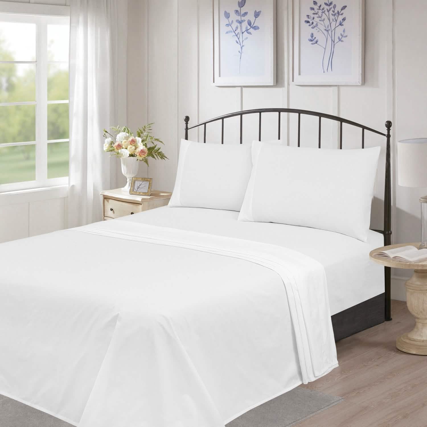 Drap en coton ultra-doux de luxe 300 fils/pouce