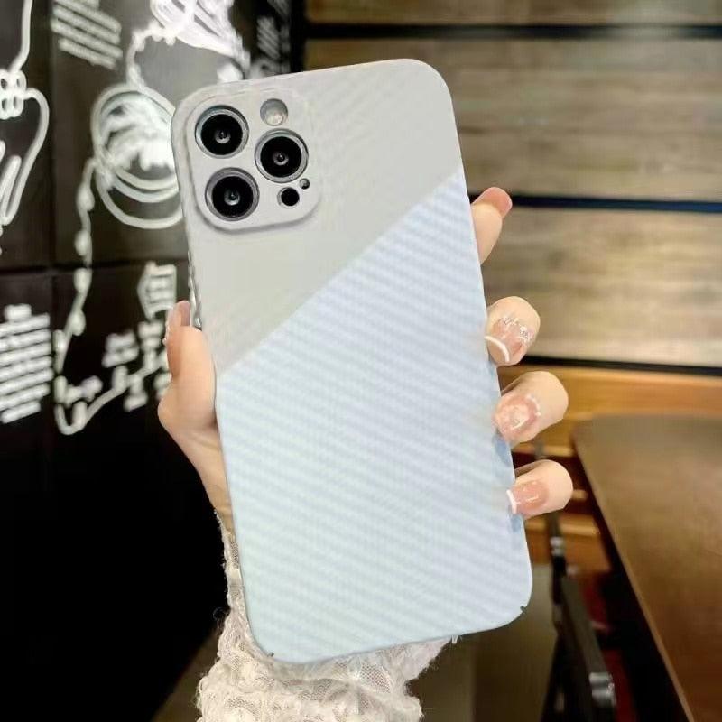 Coque de téléphone de luxe ultra fine à texture classique pour iPhone 14 13 12 Pro Max 14 Plus Coque arrière rigide antichoc Ultra-fine et légère pour iPhone 13 Pro Coque de protection pour téléphone