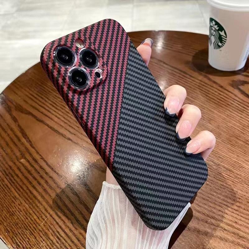 Coque de téléphone de luxe ultra fine à texture classique pour iPhone 14 13 12 Pro Max 14 Plus Coque arrière rigide antichoc Ultra-fine et légère pour iPhone 13 Pro Coque de protection pour téléphone