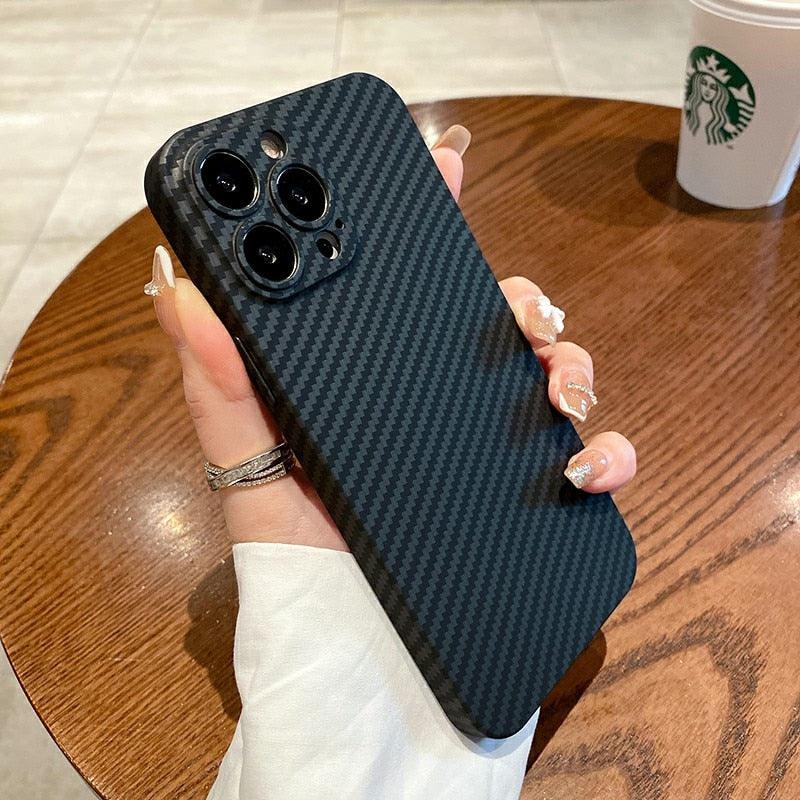 Coque de téléphone de luxe ultra fine à texture classique pour iPhone 14 13 12 Pro Max 14 Plus Coque arrière rigide antichoc Ultra-fine et légère pour iPhone 13 Pro Coque de protection pour téléphone