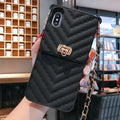 Étui de luxe portefeuille pour téléphone iPhone 14 13 12 MINI 11 Pro XR XS Max 6 7 8 Plus, coque en silicone avec pochette pour cartes, sangle et chaîne bandoulière, porte-cartes, fente, sac à main, dragonne de protection