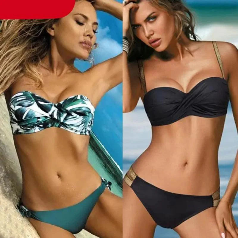 Maillot de bain de luxe pour femme, couleur unie, maillot de bain pour femme, maillot de bain moderne pour femme, ensemble de bikini push-up, maillot de bain de plage, ensemble de bikinis push-up roses pour femme, maillots de bain bandage