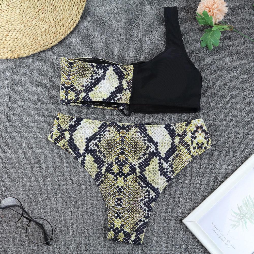 Maillot de bain de luxe pour femme, bikini noir, taille haute, 2 pièces, ensemble de maillot de bain, maillot de bain de plage pour femme, ensemble bikini bandage taille haute deux pièces, push-up